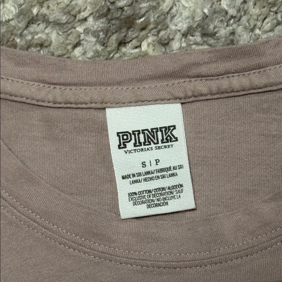 PINK Victoria's Secret Long Sleeve Tee - Soft Pink with Black Accents - Picture 3 of 7
